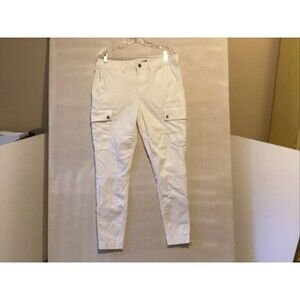 polo ralph lauren utility cargo pants women 14 cream ankle zip